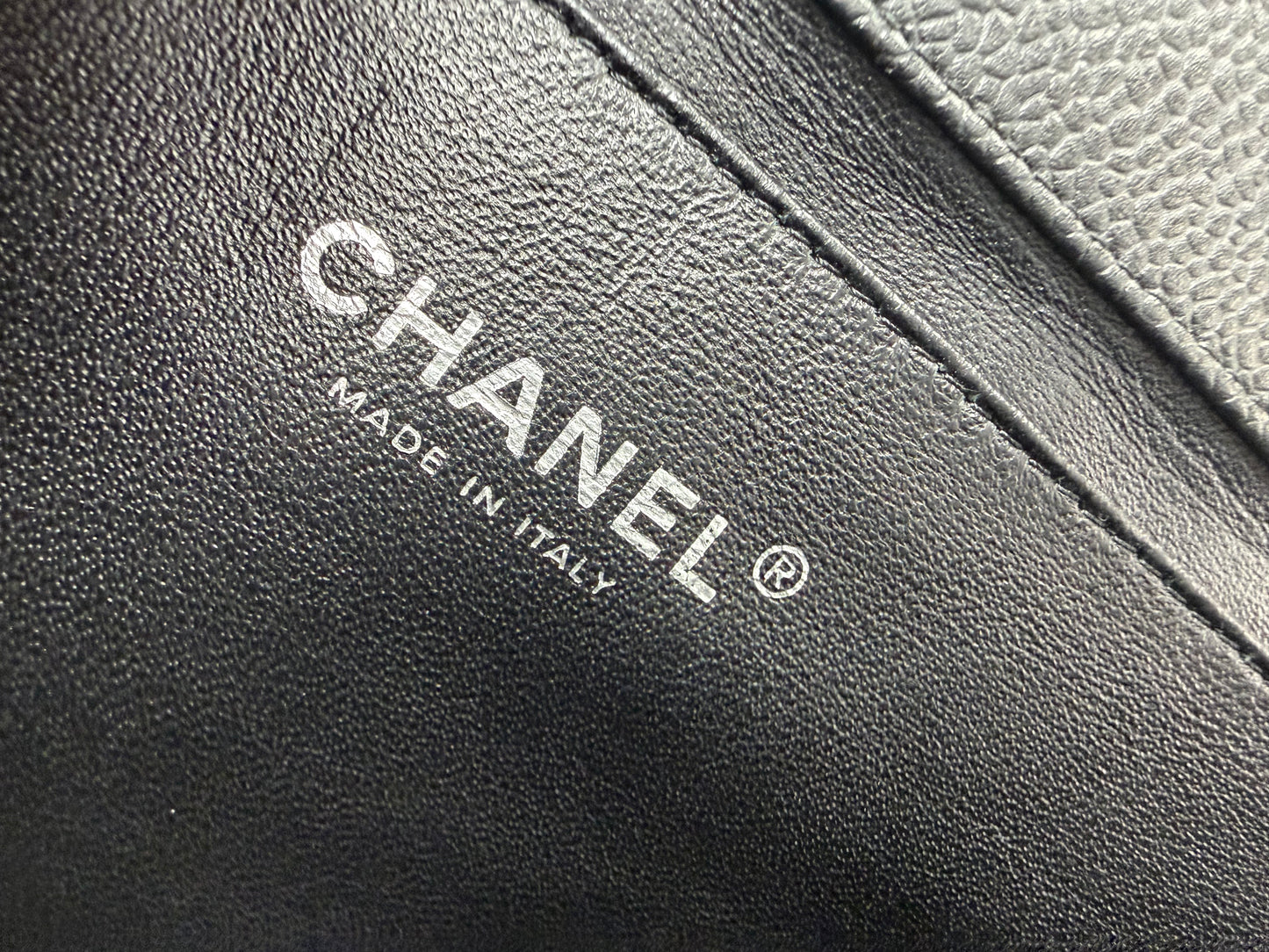 Chanel Black Caviar Quilted Wallet on Chain YC3