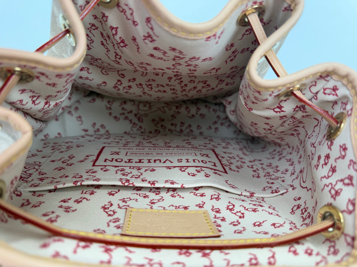 Louis Vuitton Grace Coddington Monogram Mini Lin Backpack with Cat Charm NFC YC8