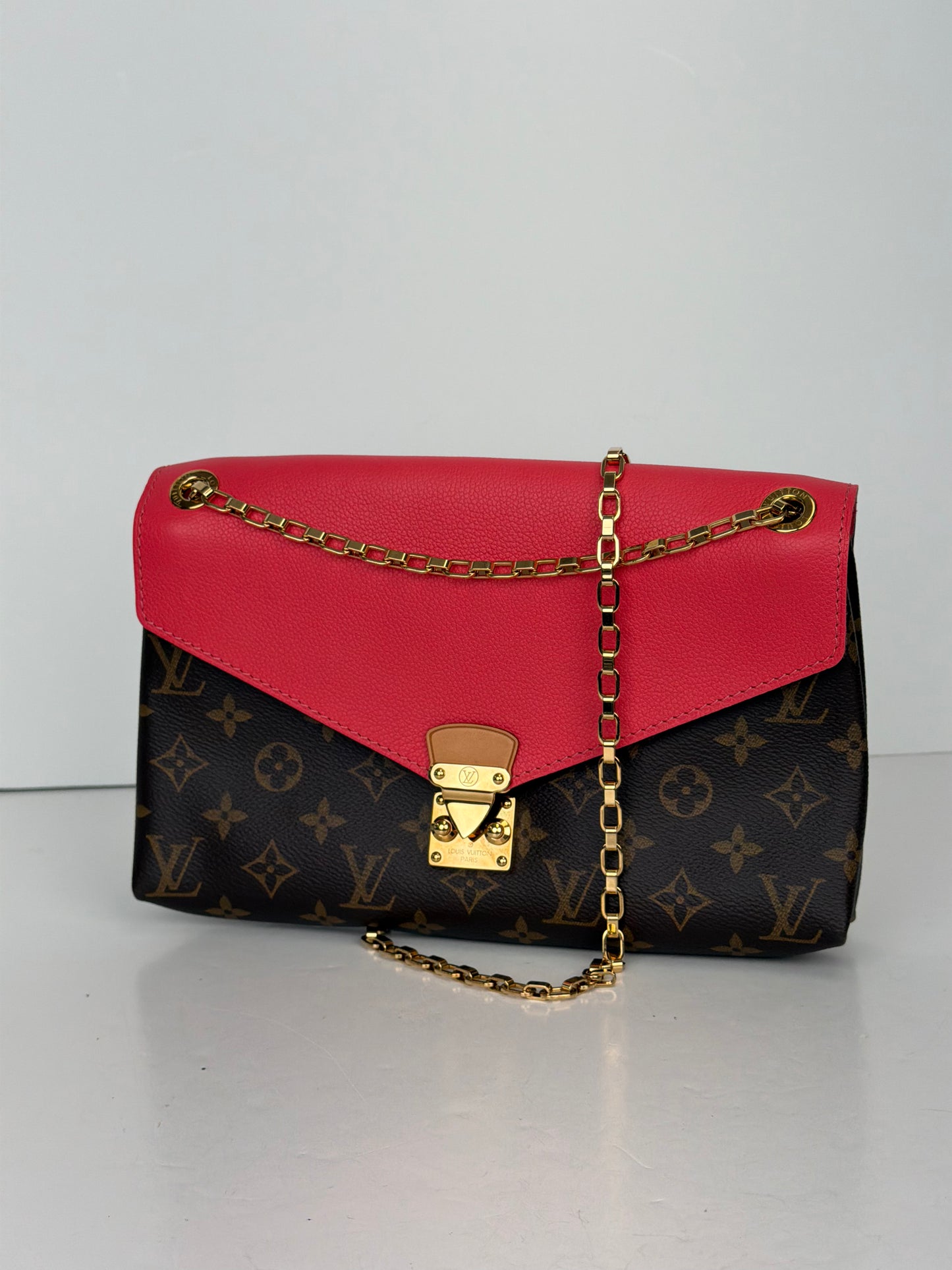 Louis Vuitton Monogram Pallas Chain Bag in Cherry Red Leather 2014 YC1