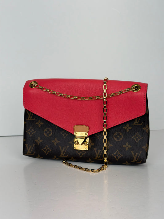Louis Vuitton Monogram Pallas Chain Bag in Cherry Red Leather 2014 YC1