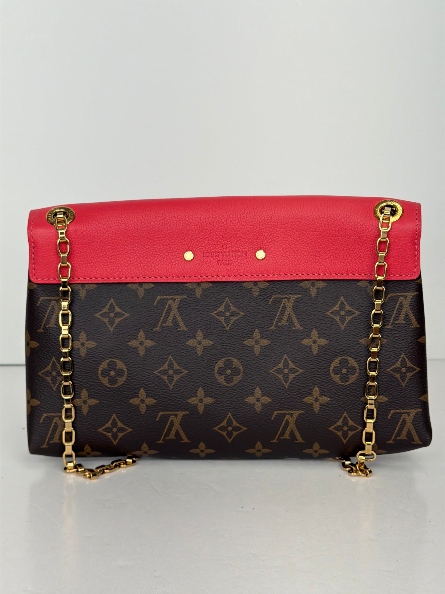 Louis Vuitton Monogram Pallas Chain Bag in Cherry Red Leather 2014 YC1