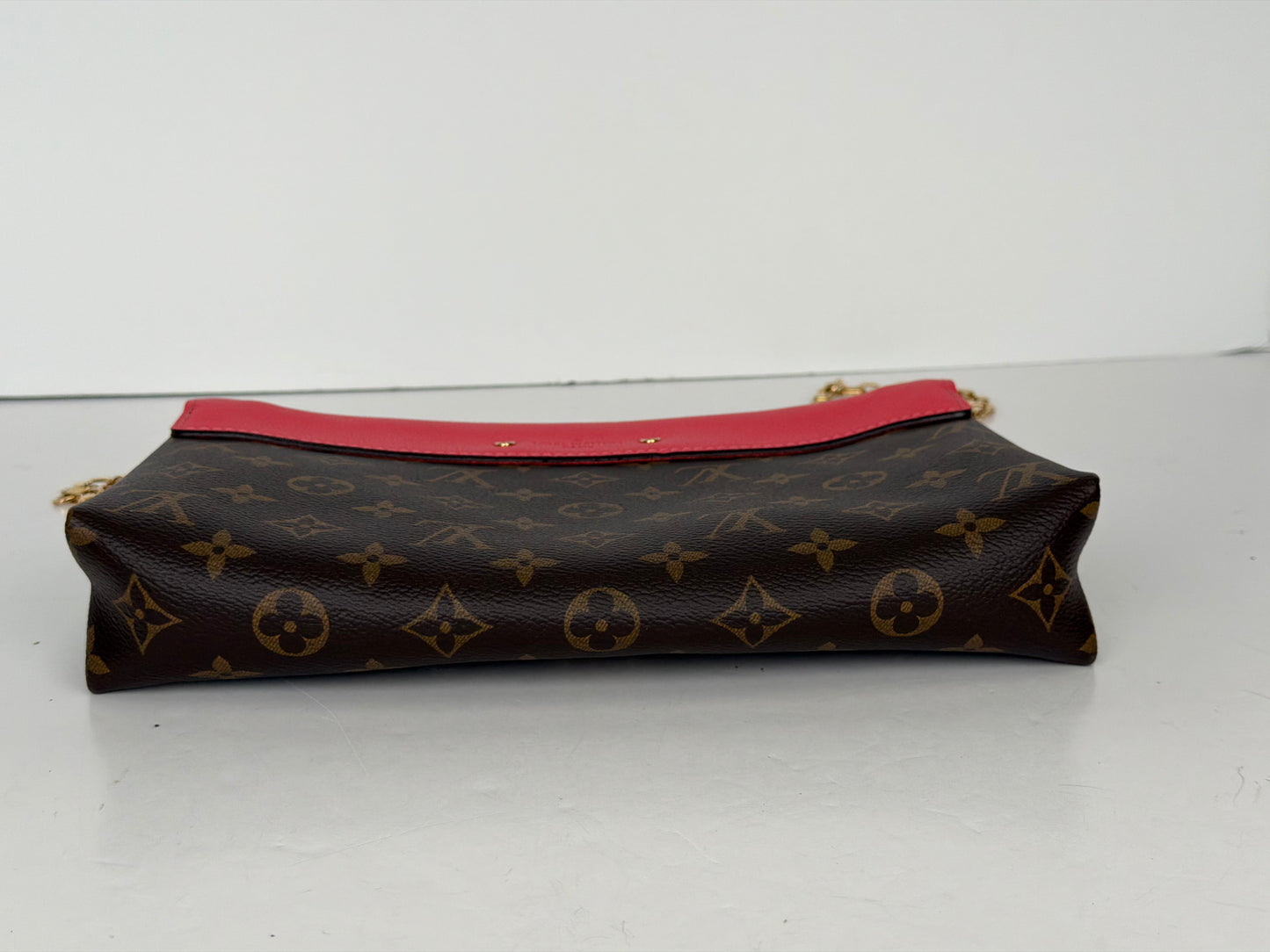 Louis Vuitton Monogram Pallas Chain Bag in Cherry Red Leather 2014 YC1