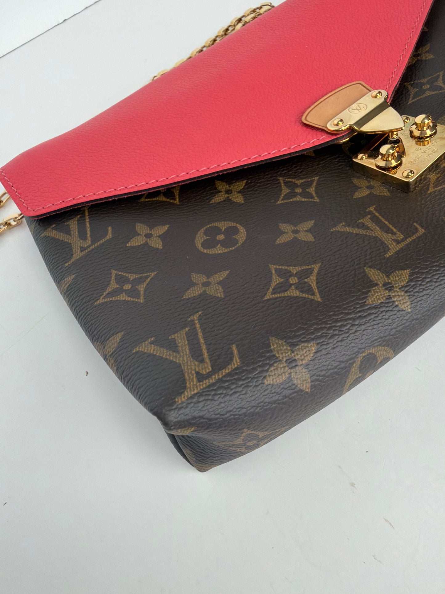 Louis Vuitton Monogram Pallas Chain Bag in Cherry Red Leather 2014 YC1