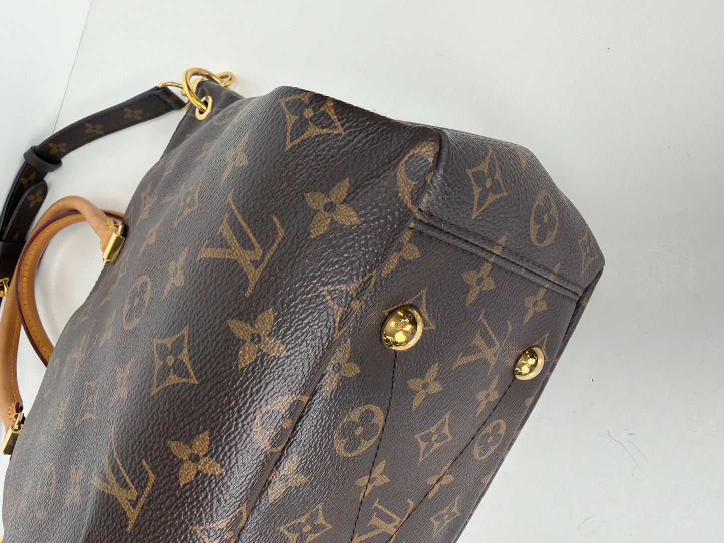 Louis Vuitton Monogram Pallas MM Tote Bag in Cerise Red Leather YC1 L10