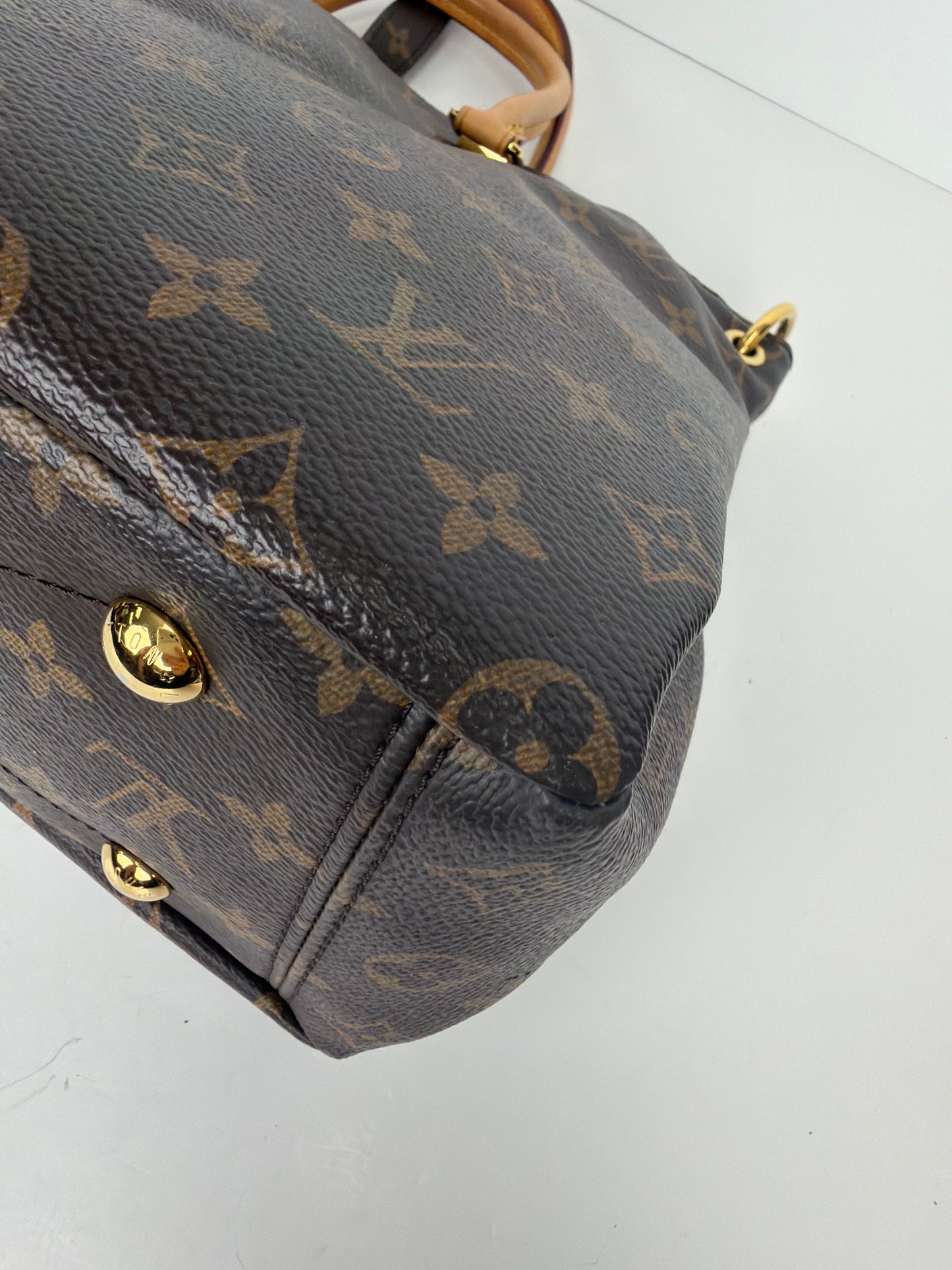 Louis Vuitton Monogram Pallas MM Tote Bag in Cerise Red Leather YC1 L10