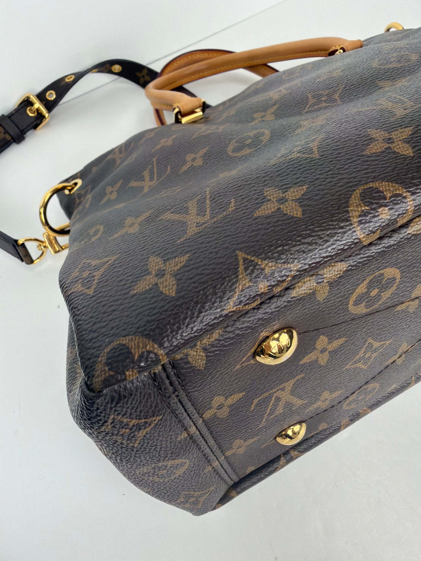 Louis Vuitton Monogram Pallas MM Tote Bag in Cerise Red Leather YC1 L10