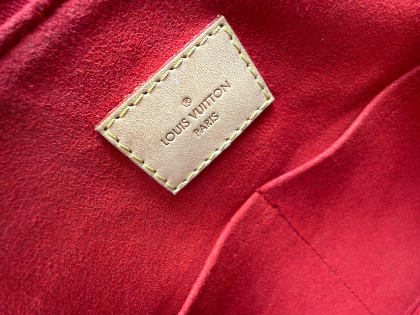 Louis Vuitton Monogram Pallas MM Tote Bag in Cerise Red Leather YC1 L10