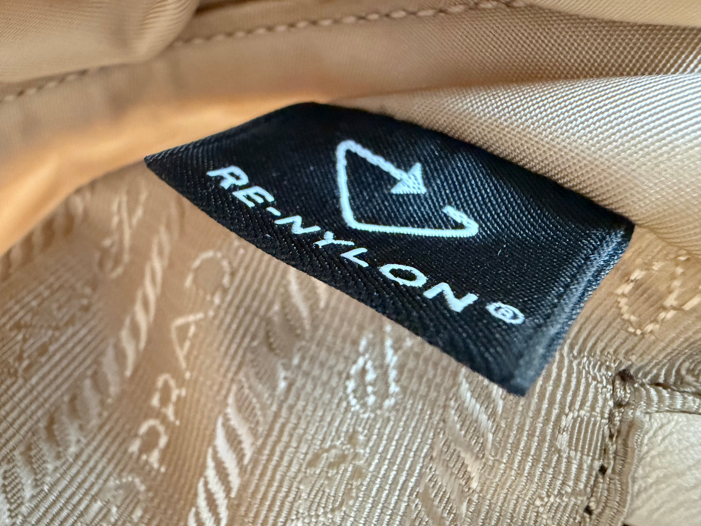 Prada Ostrich Leather Front Pocket Bauletto Bag in Beige YU2