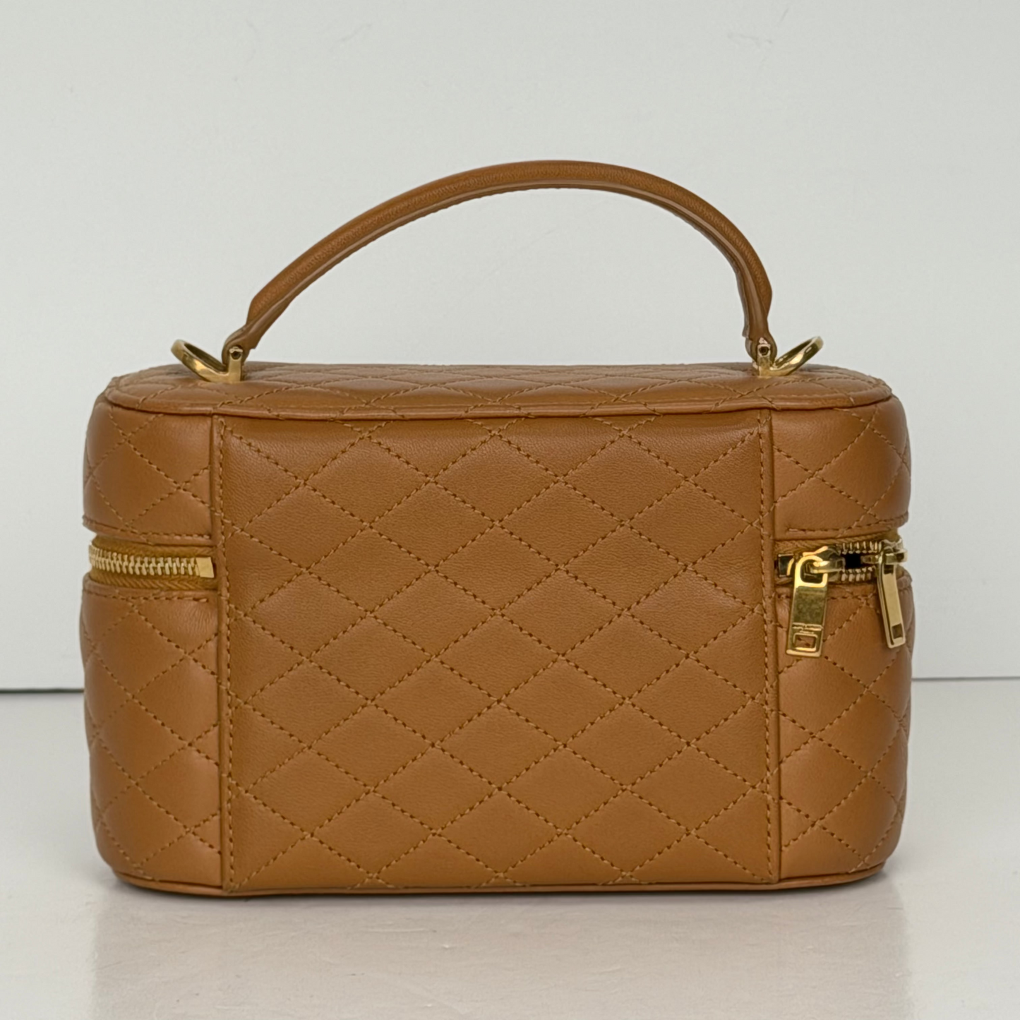 Saint Laurent Quilted Mini Gaby Vanity Case in Dark Toffee YS13