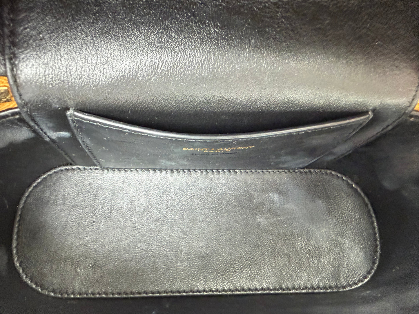Saint Laurent Quilted Mini Gaby Vanity Case in Dark Toffee YS13