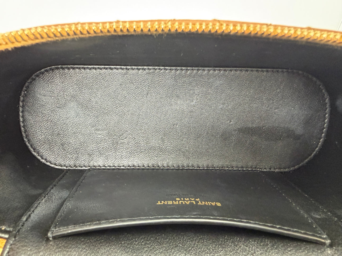 Saint Laurent Quilted Mini Gaby Vanity Case in Dark Toffee YS13