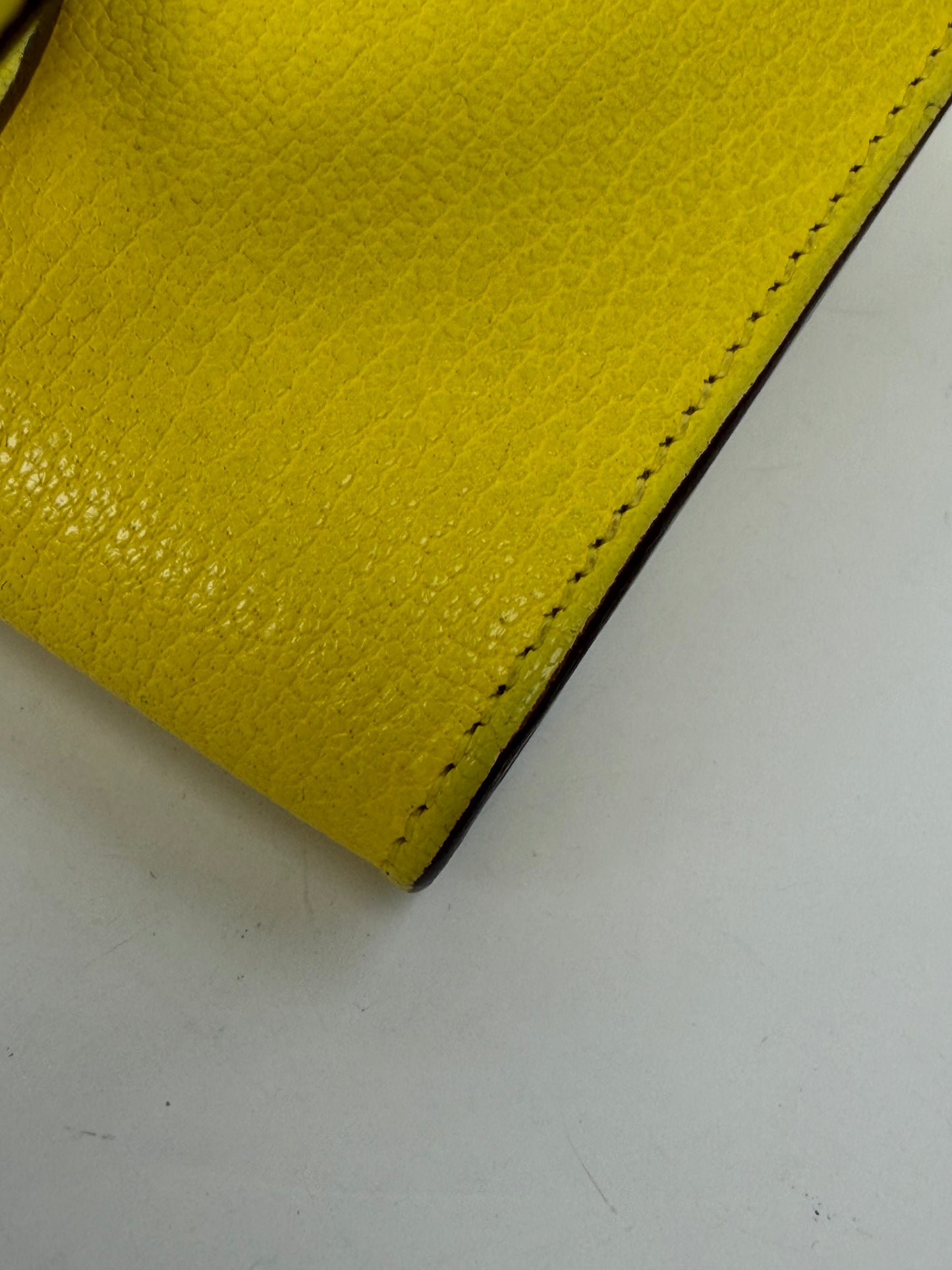 Hermes Chevre Mysore Kelly Wallet To Go in Lime YF2