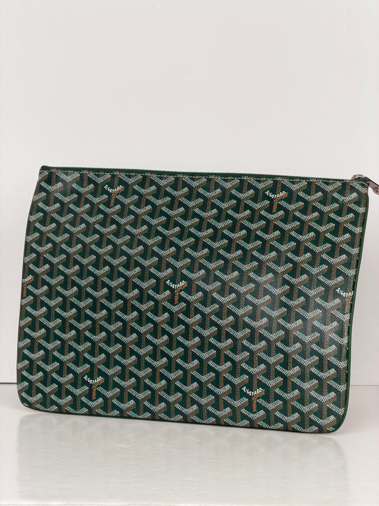 Goyard Senat MGM Pouch in Green Goyardine Canvas YS21