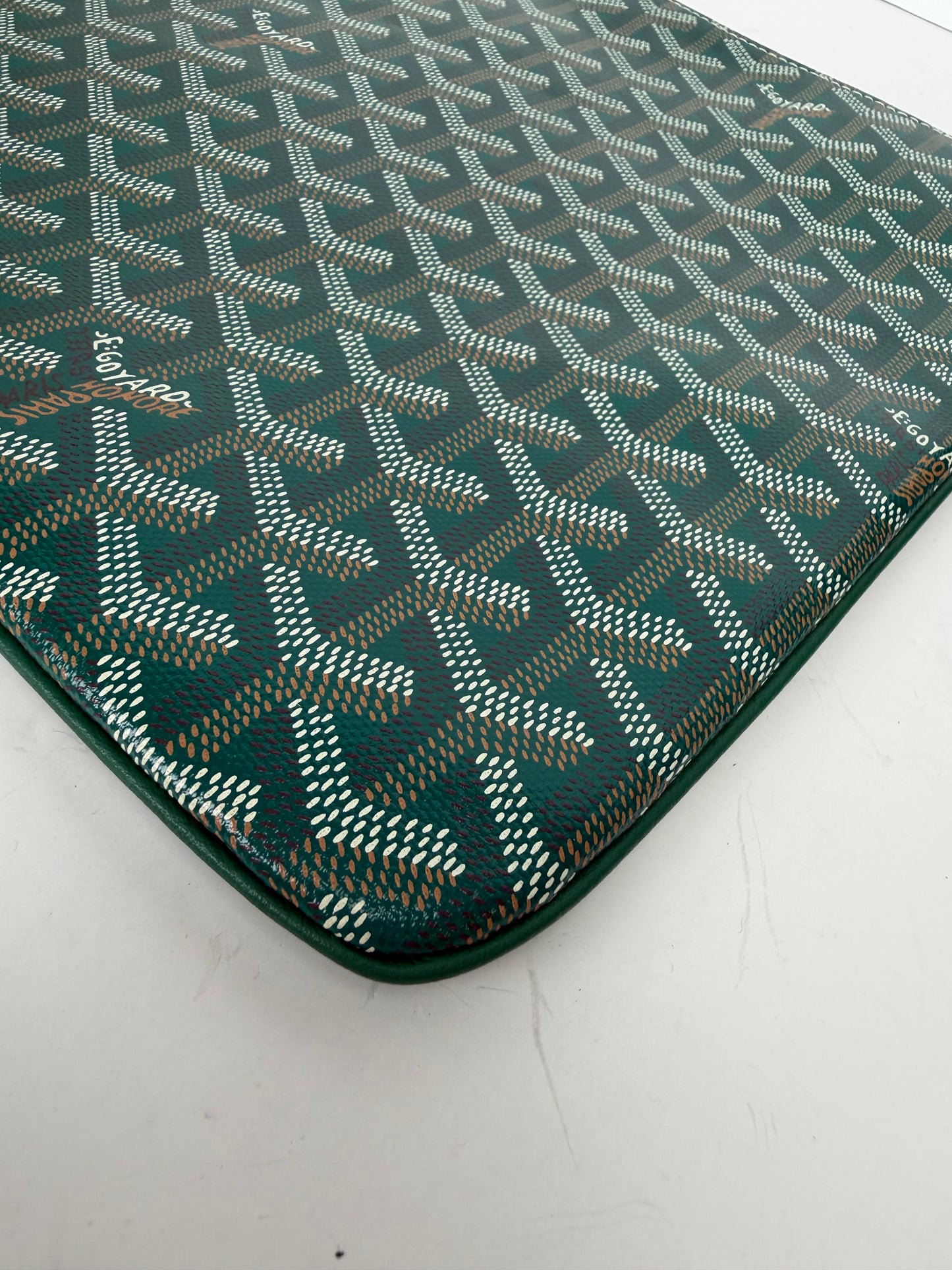 Goyard Senat MGM Pouch in Green Goyardine Canvas YS21