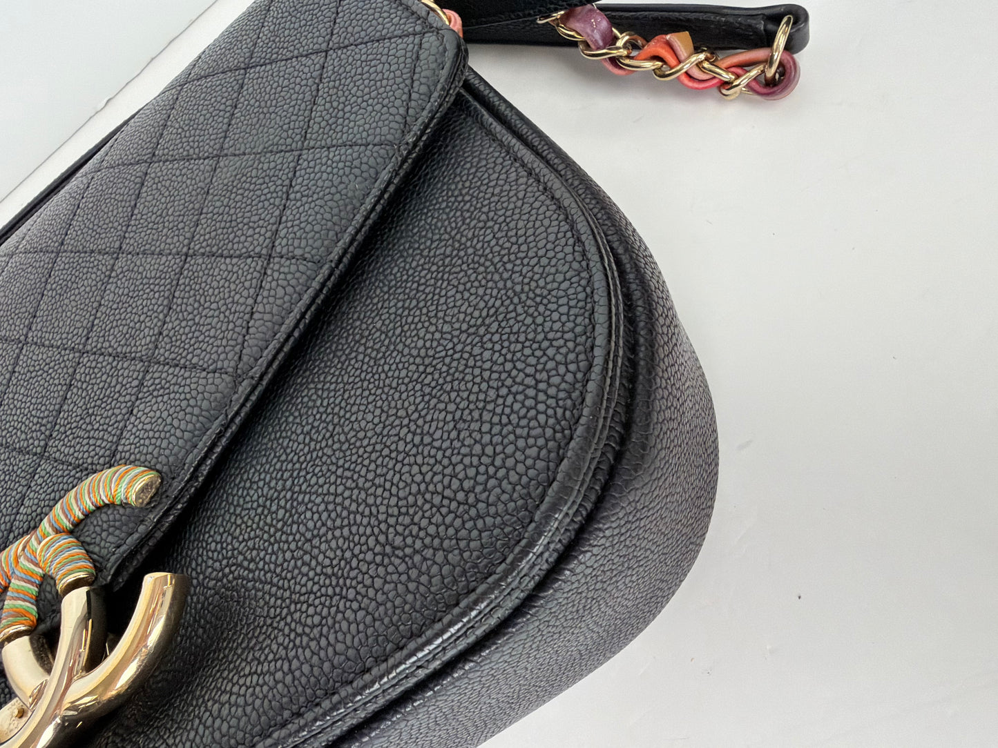 Chanel Caviar Quilted Paris-Cuba Thread Around Flap Bag in Black 2017 YF2