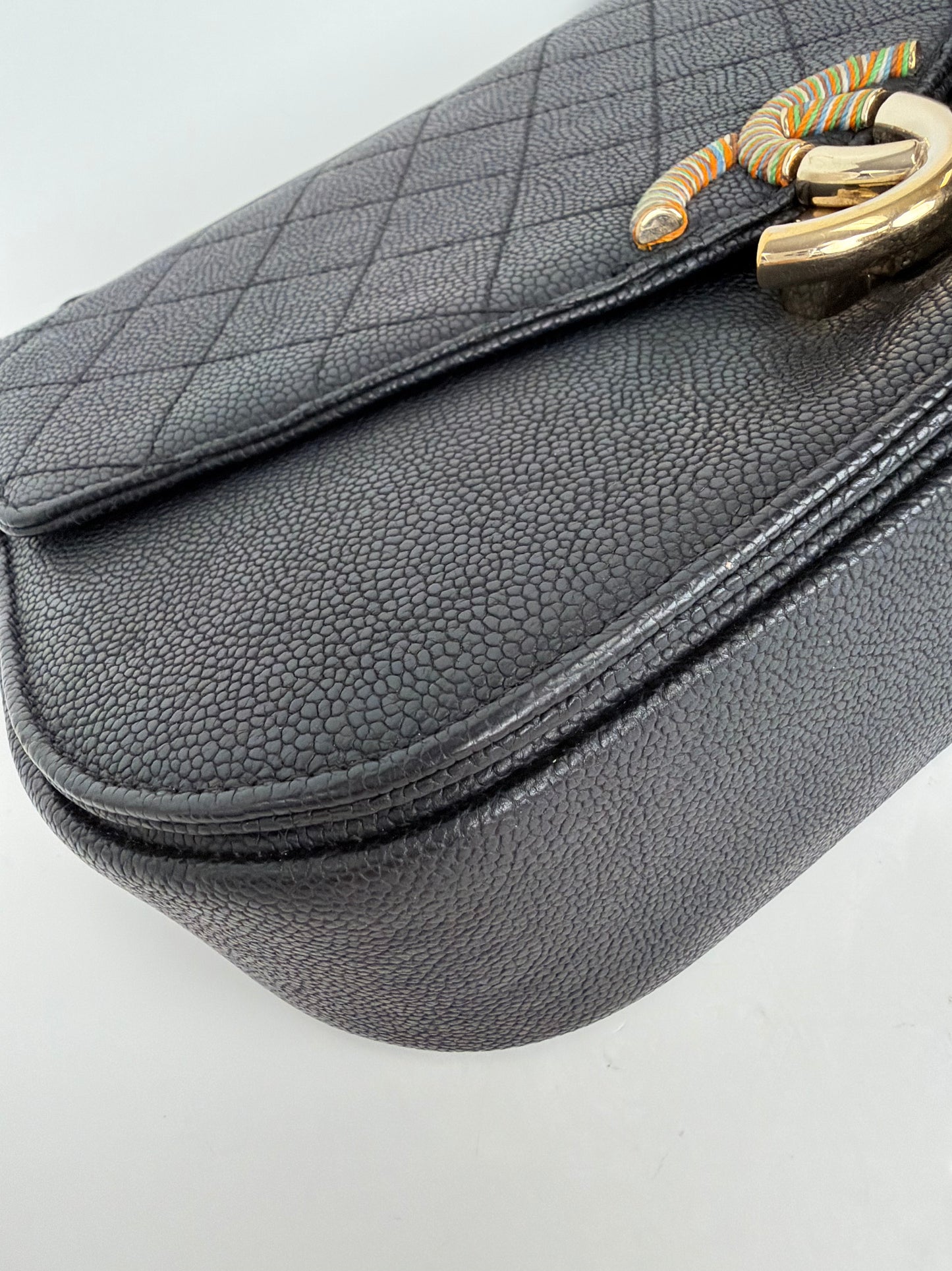 Chanel Caviar Quilted Paris-Cuba Thread Around Flap Bag in Black 2017 YF2