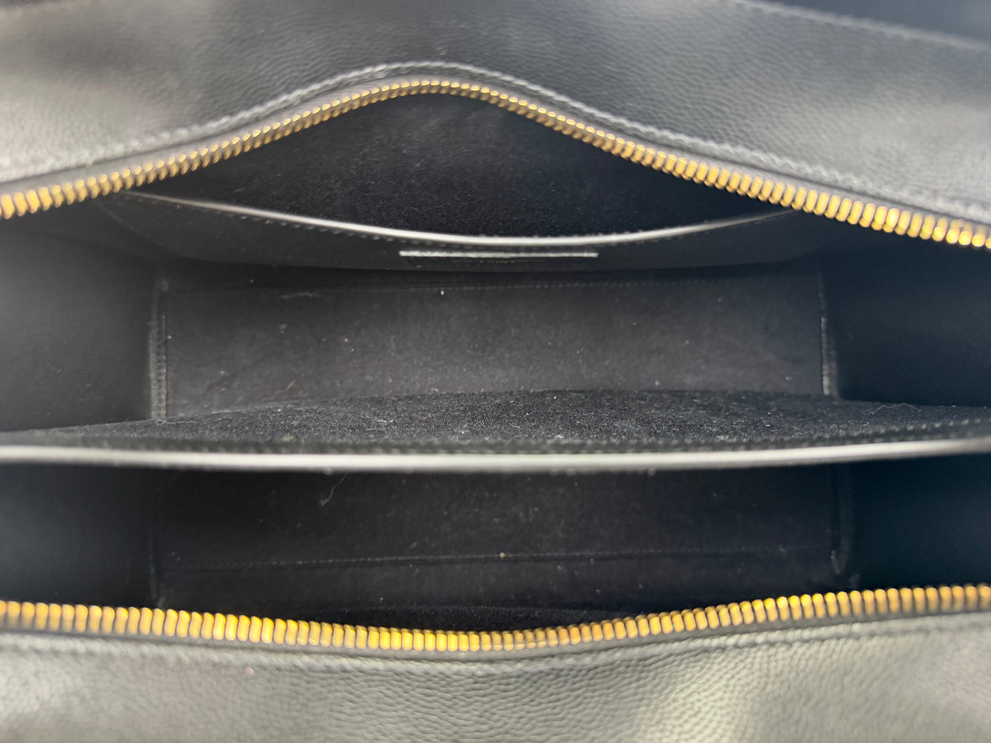 Saint Laurent Uptown Medium Tote Bag in Black Grain de Poudre Leather YS18