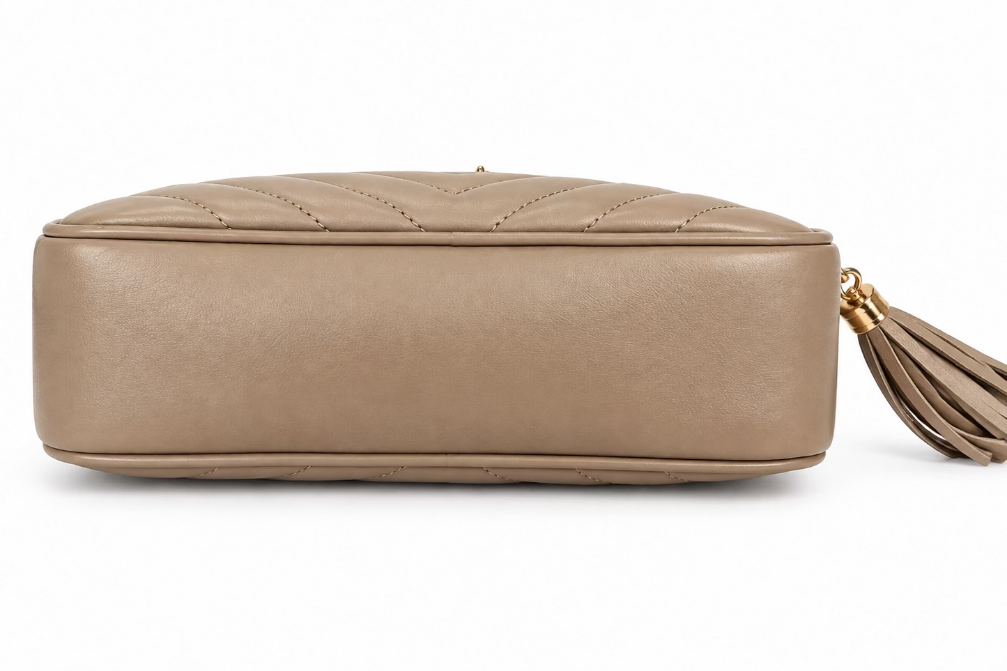 Saint Laurent Lou Camera Bag in Dark Beige Quilted Leather YS12