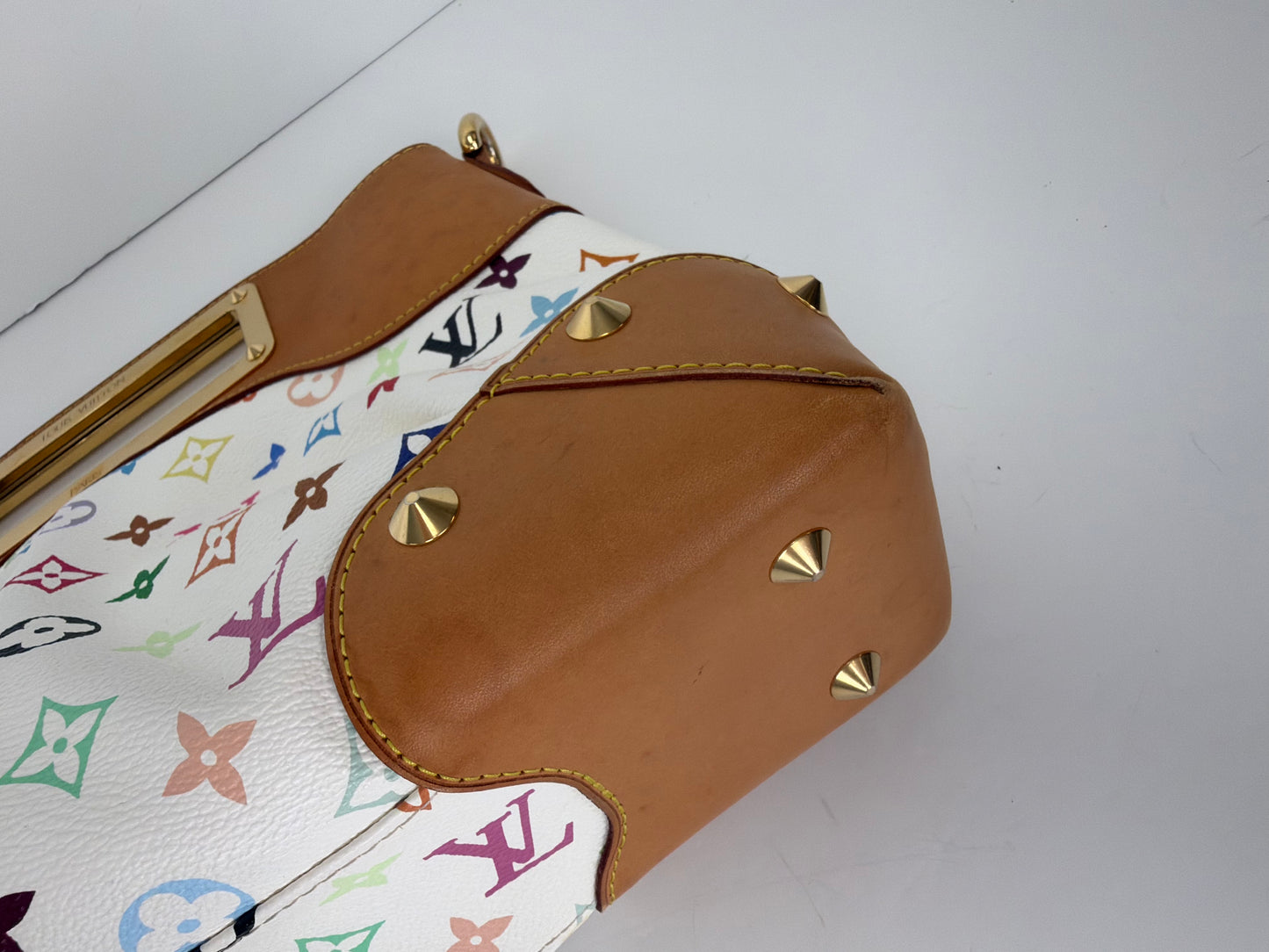 Louis Vuitton Monogram Multicolore Judy MM Satchel in White YS12