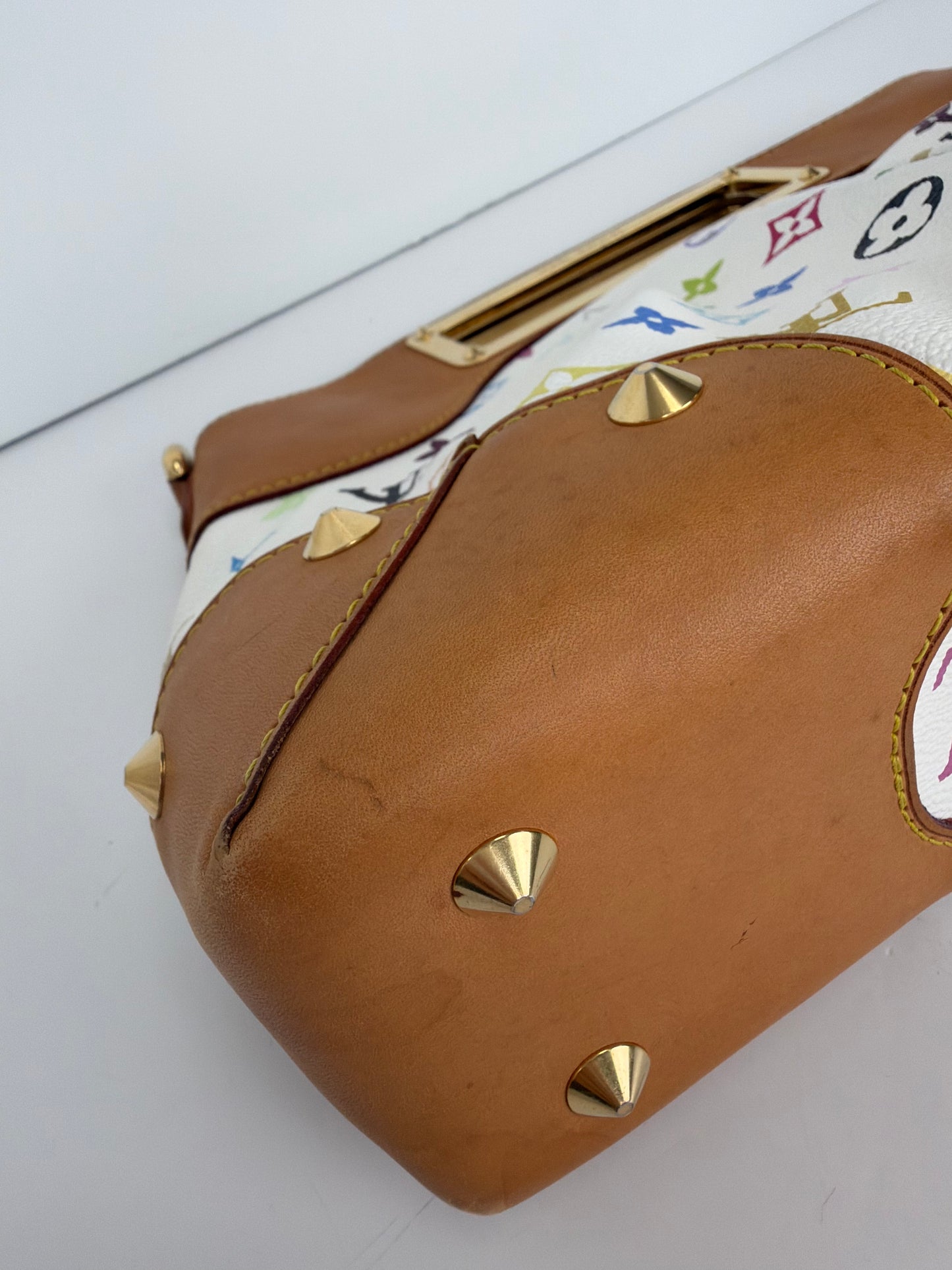 Louis Vuitton Monogram Multicolore Judy MM Satchel in White YS12
