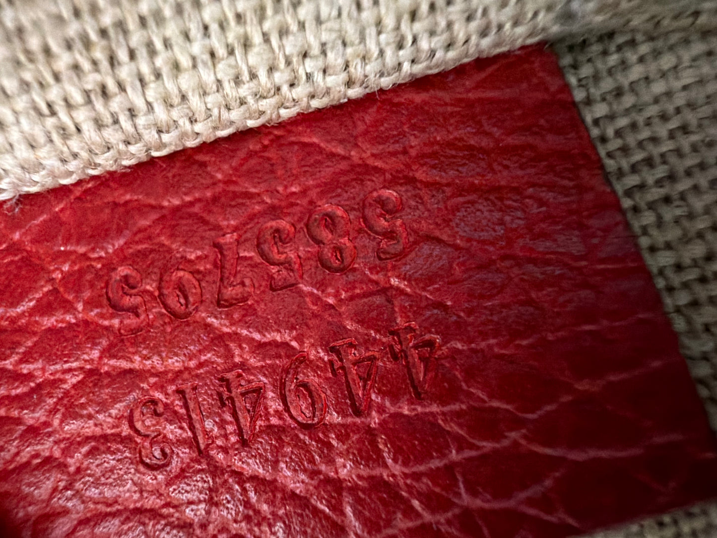 Gucci GG Canvas Camera Crossbody Bag in Beige and Red YS20
