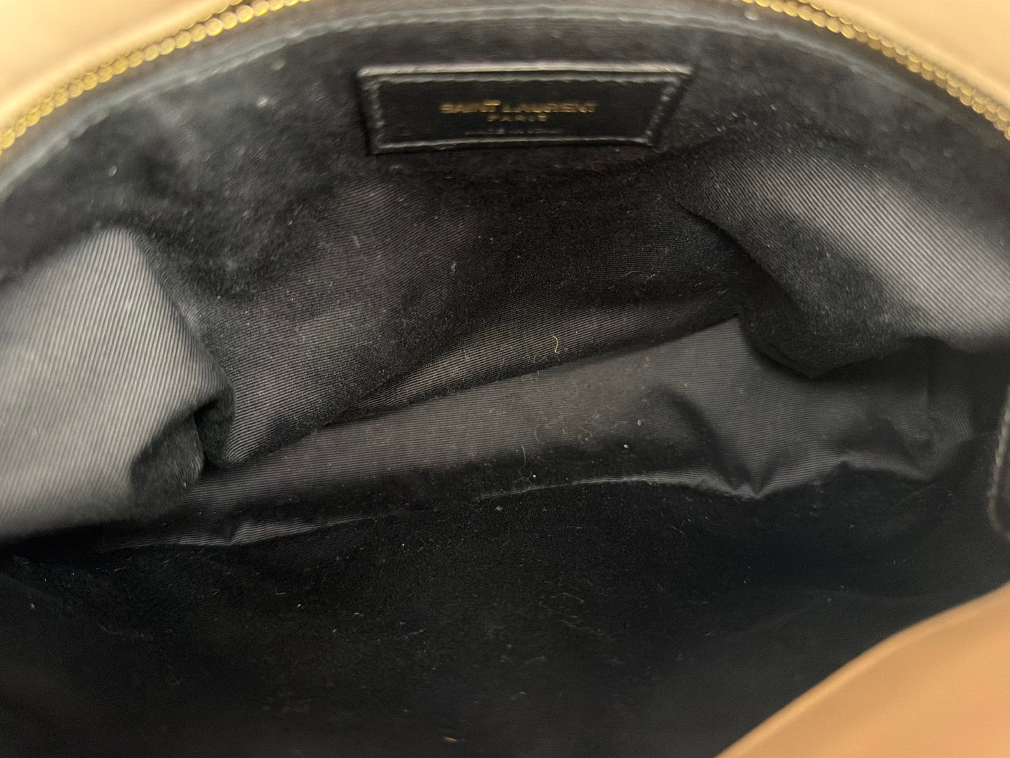 Saint Laurent Small Loulou Puffer in Dark Beige Lambskin YS09