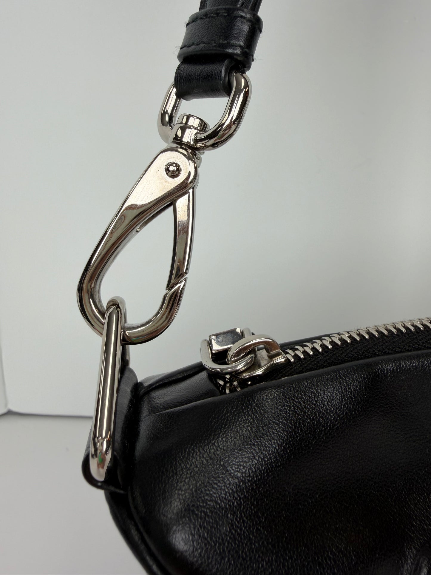 Prada Grace Lux Leather Triangle Crossbody Bag in Black Leather YC3