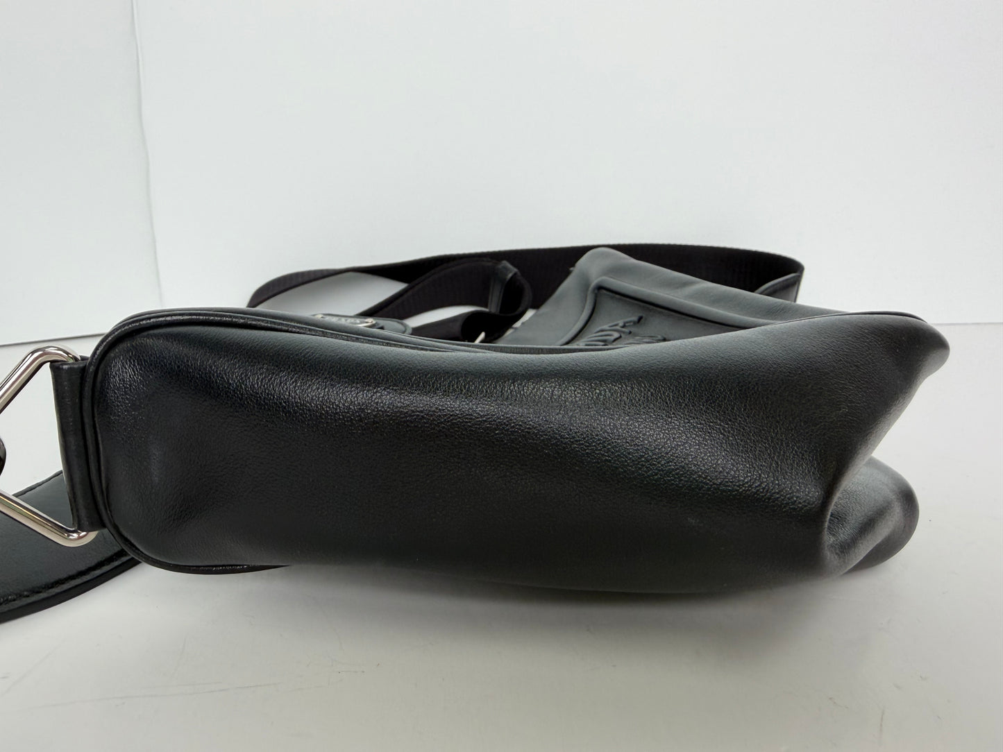 Prada Grace Lux Leather Triangle Crossbody Bag in Black Leather YC3