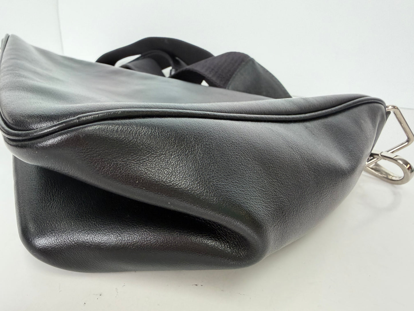 Prada Grace Lux Leather Triangle Crossbody Bag in Black Leather YC3