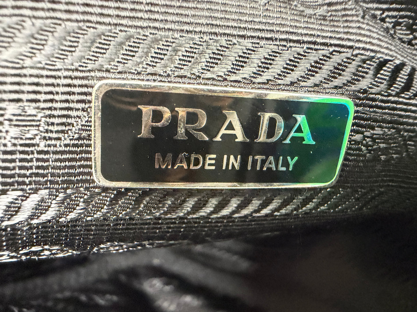 Prada Grace Lux Leather Triangle Crossbody Bag in Black Leather YC3
