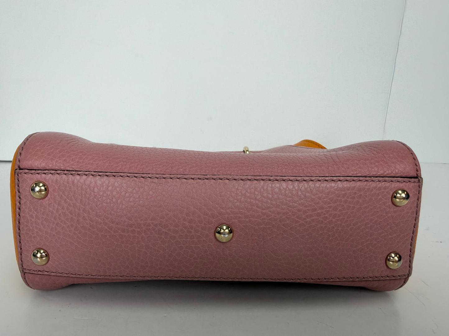 Gucci Bamboo Mini Shopper in Pink and Orange Leather YS05