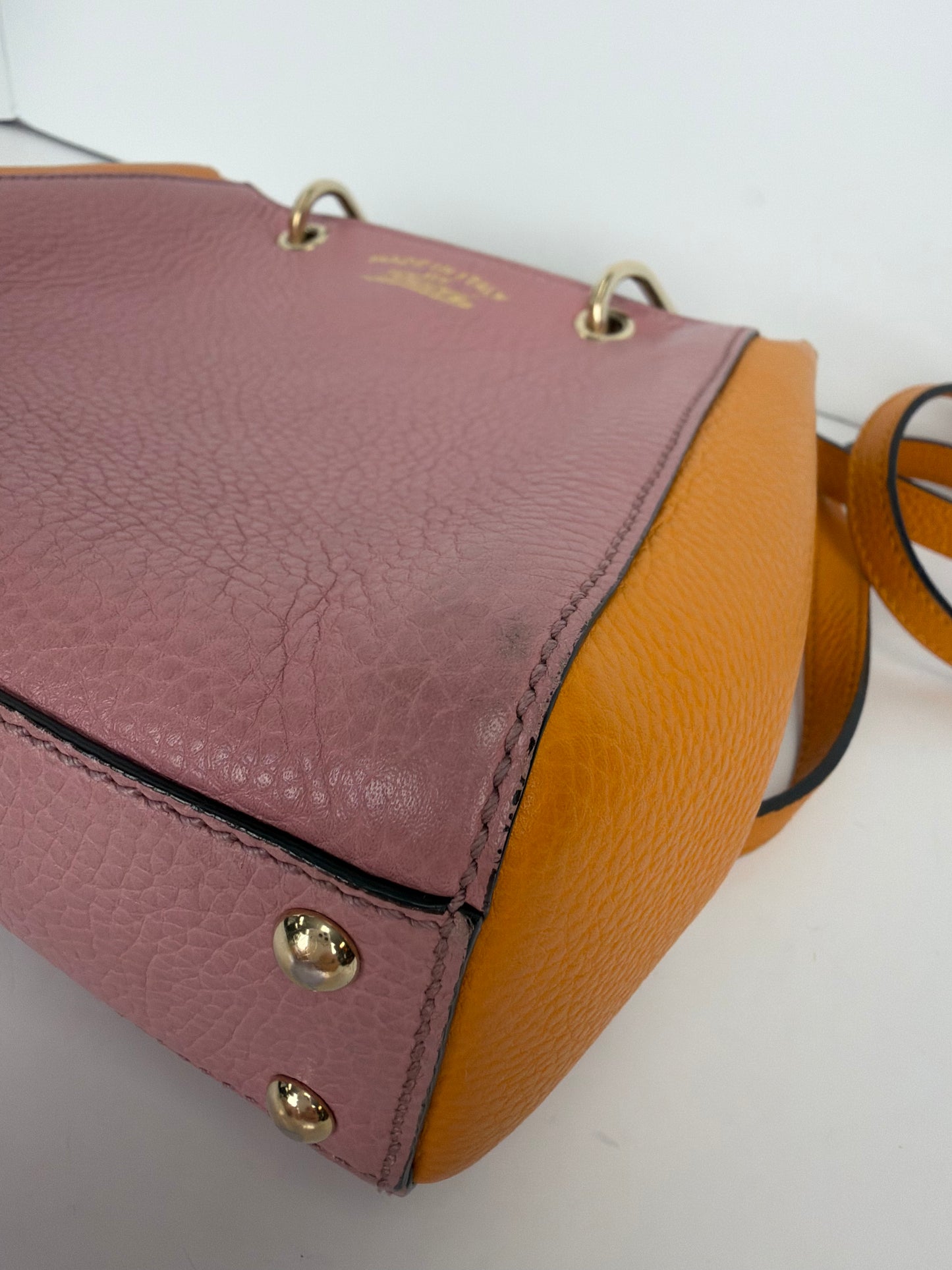Gucci Bamboo Mini Shopper in Pink and Orange Leather YS05