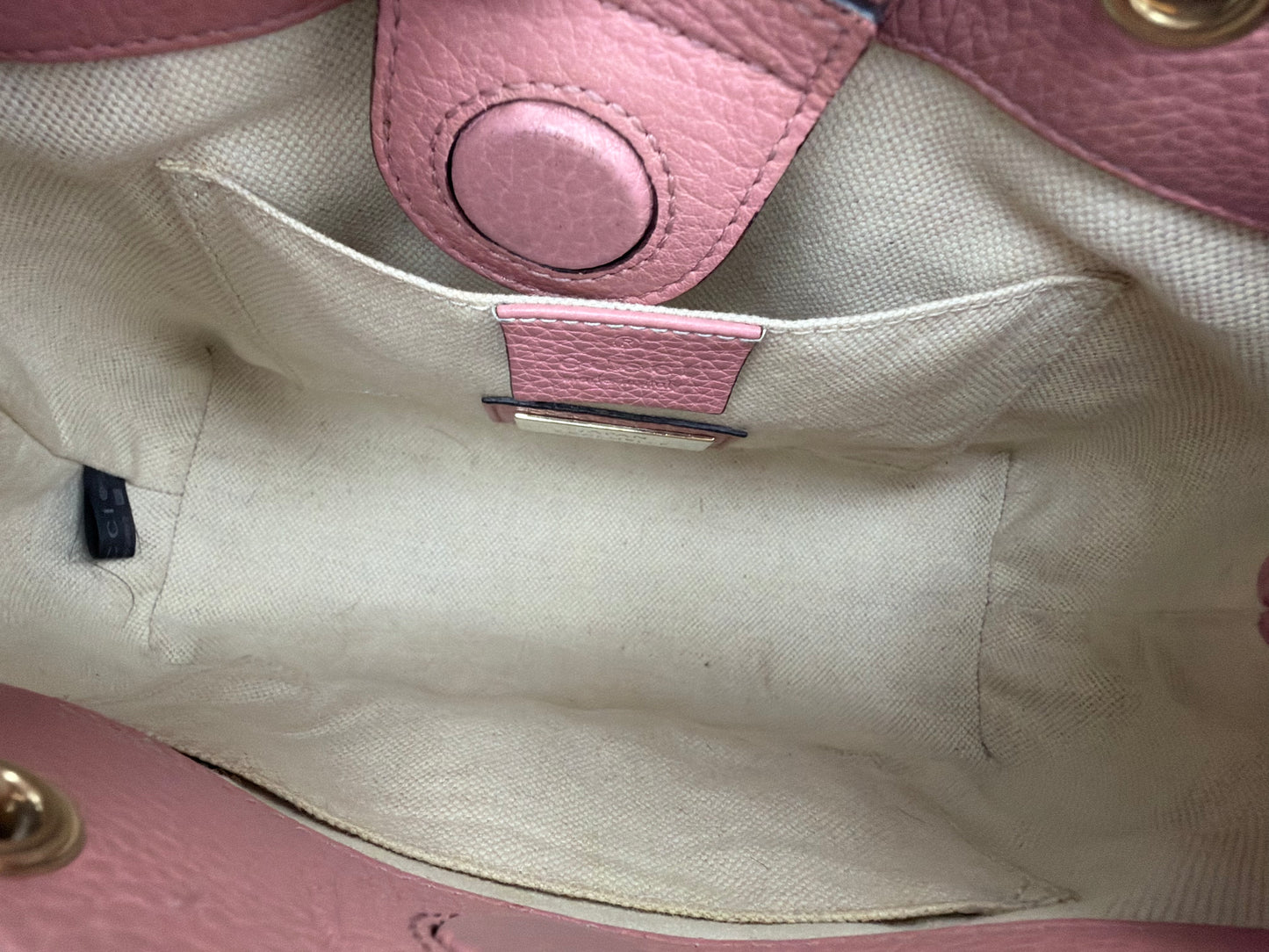 Gucci Bamboo Mini Shopper in Pink and Orange Leather YS05