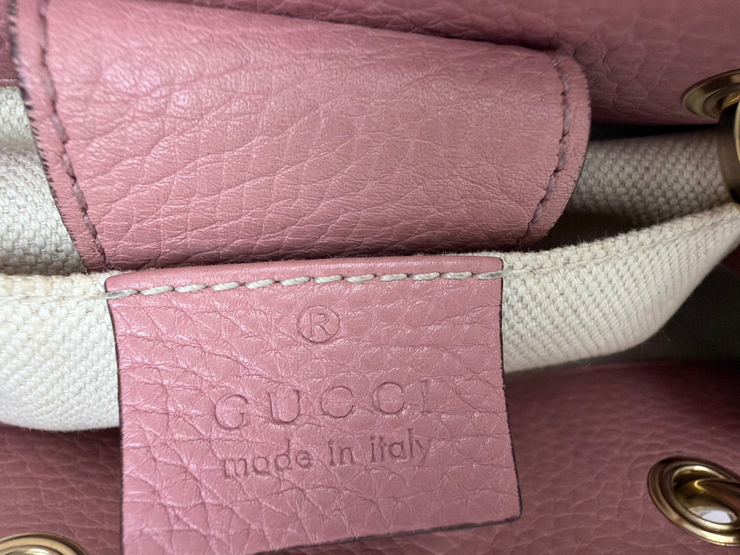 Gucci Bamboo Mini Shopper in Pink and Orange Leather YS05