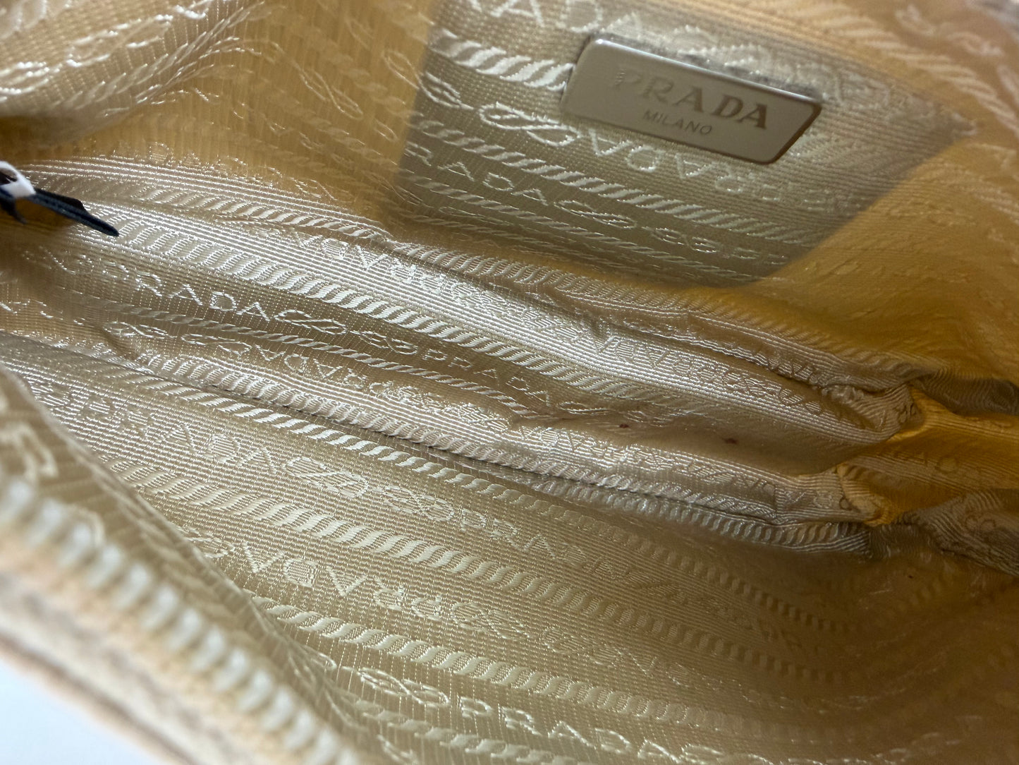 Prada Tessuto Nylon Mini Re-Edition 2000 Bag in Cammeo Beige YU2