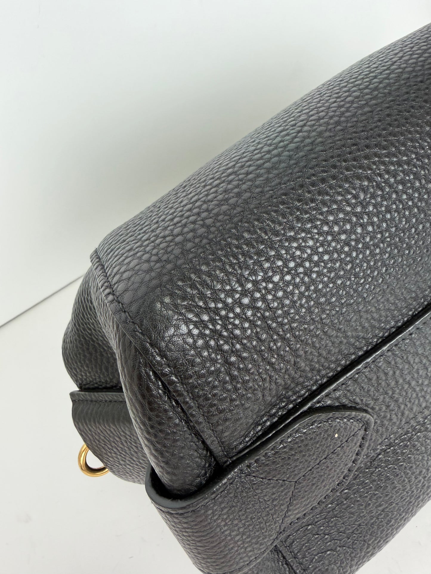 Prada Vitello Daino Leather Bauletto Top Handle Bag in Black YS14