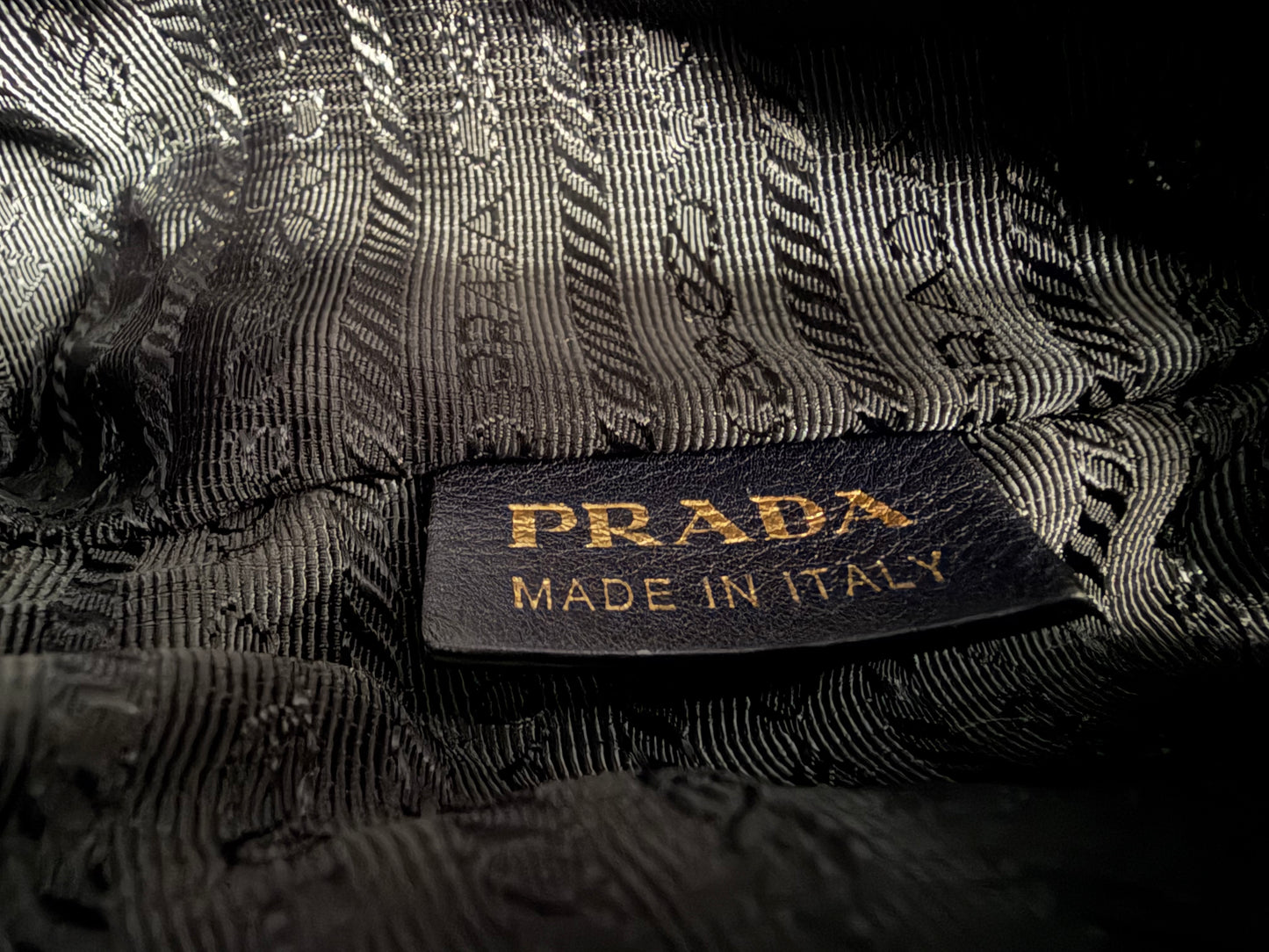 Prada Tessuto Impunturato Quilted Nylon Chain Tote in Navy