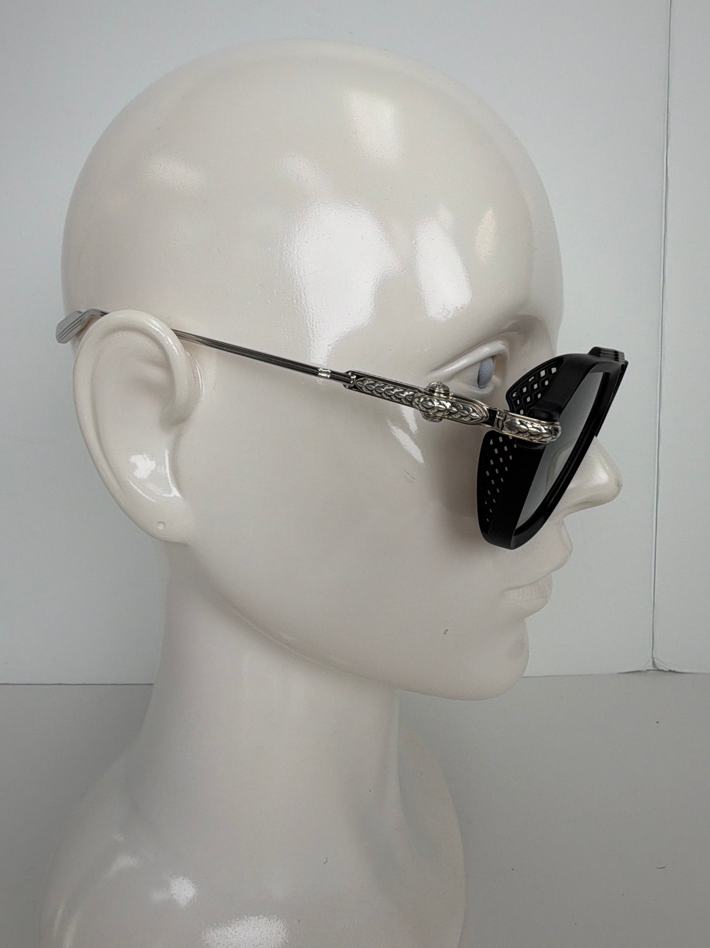Chrome Hearts Fuckery Sunglasses in Matte Black and Shiny Silver Y