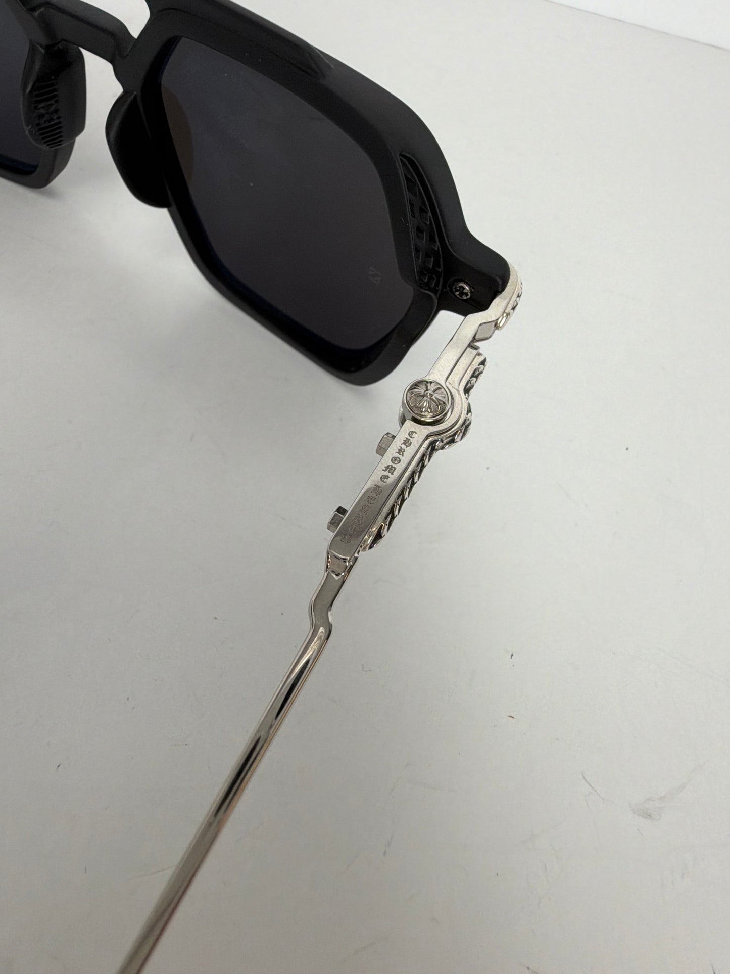 Chrome Hearts Fuckery Sunglasses in Matte Black and Shiny Silver Y