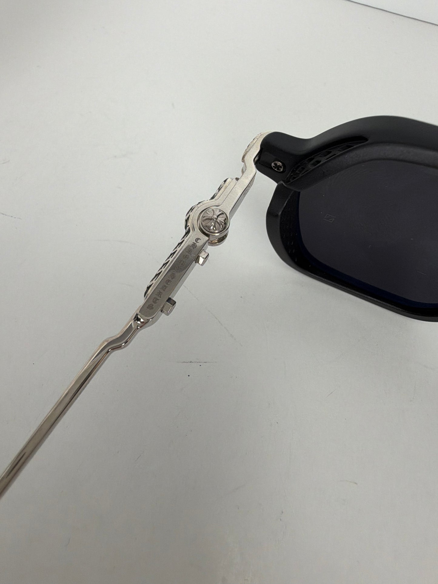 Chrome Hearts Fuckery Sunglasses in Matte Black and Shiny Silver Y