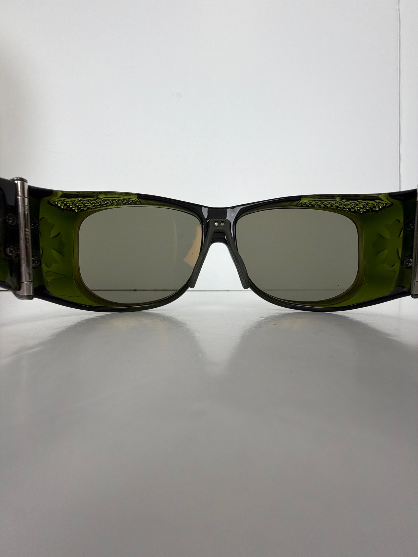 Chrome Hearts Lo Rita Square Sunglasses in Green Y