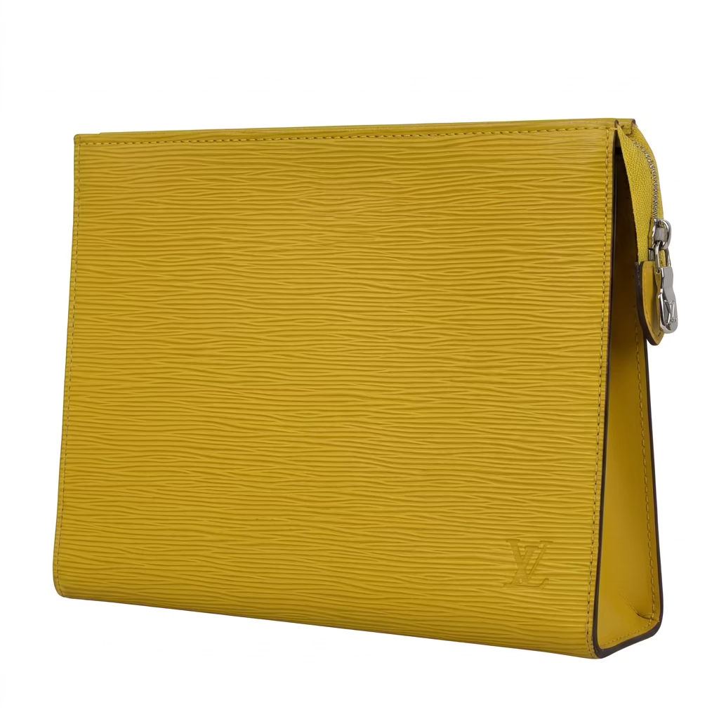 Louis Vuitton Toiletry Pouch / Clutch in Yellow Epi Leather 2014 YLV