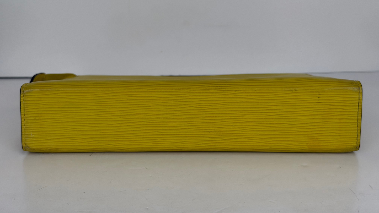 Louis Vuitton Toiletry Pouch / Clutch in Yellow Epi Leather 2014 YLV