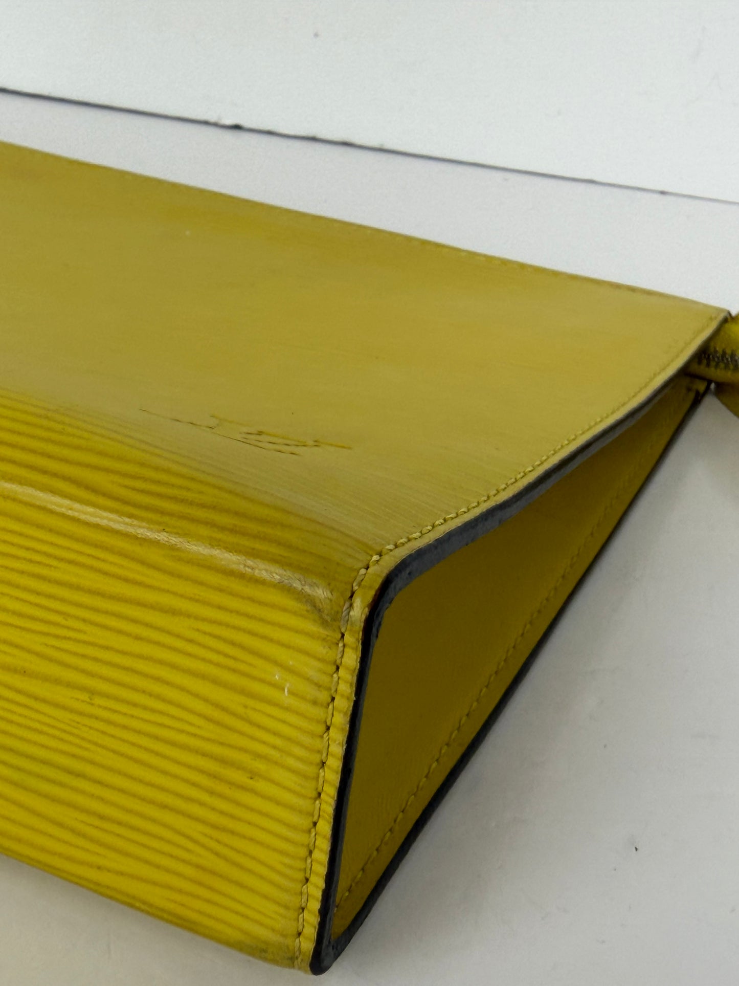 Louis Vuitton Toiletry Pouch / Clutch in Yellow Epi Leather 2014 YLV