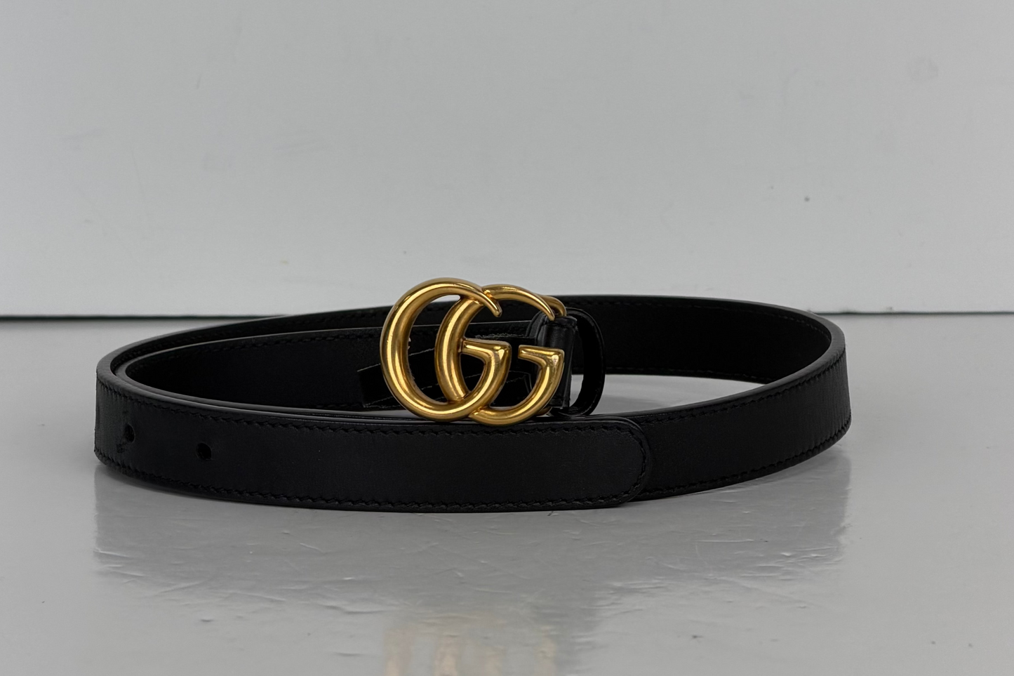 Gucci GG Marmont Black Leather Belt 75/30 Y