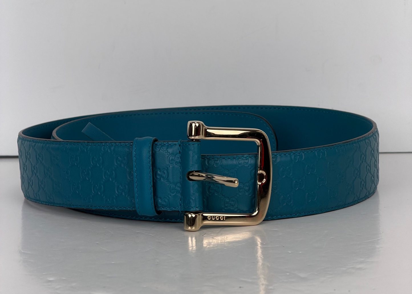 Gucci Belt in Blue Leather 90/36 Y