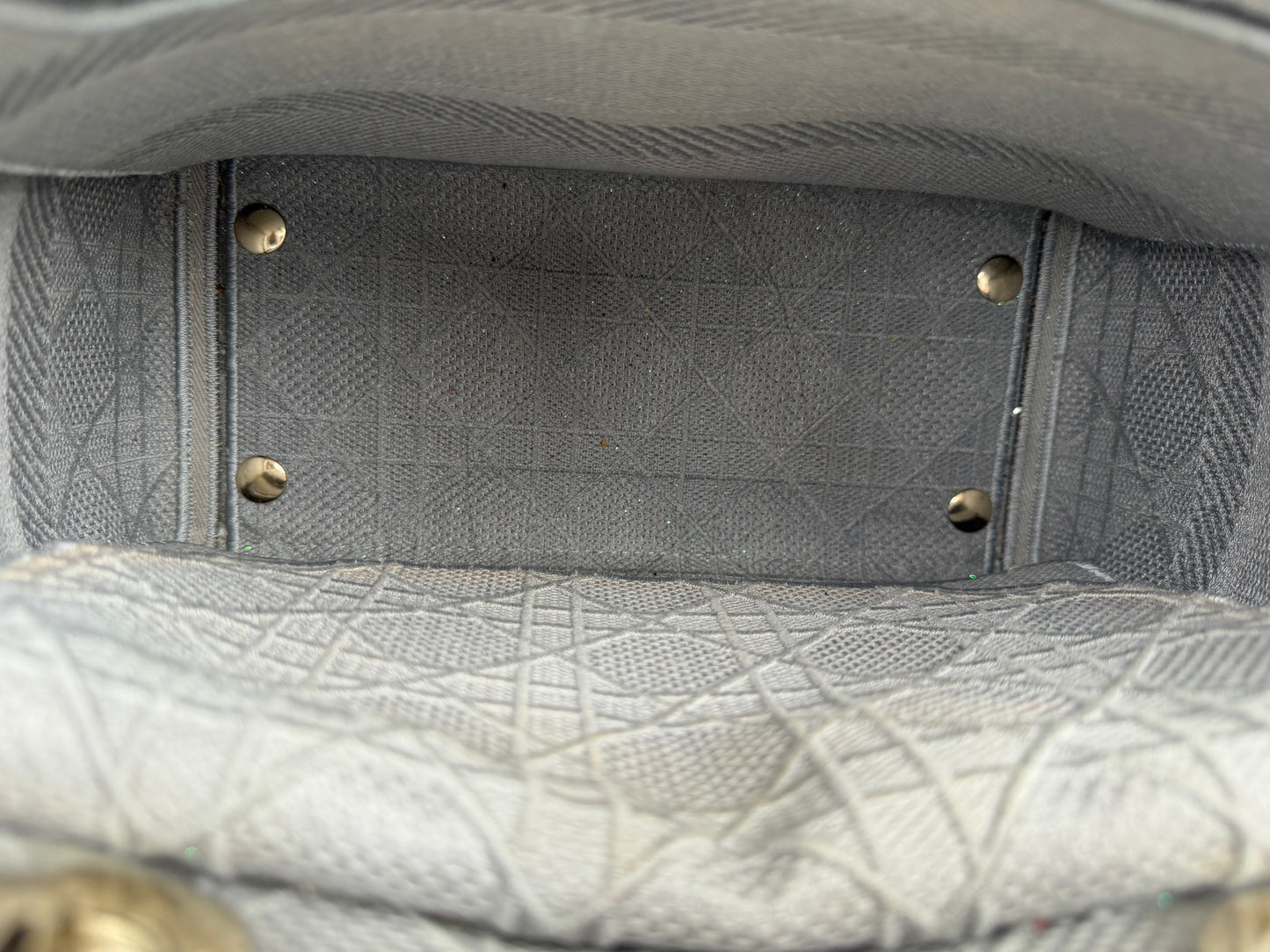 Christian Dior Medium Lady D-Lite Bag in Gray Cannage Embroidery YF5