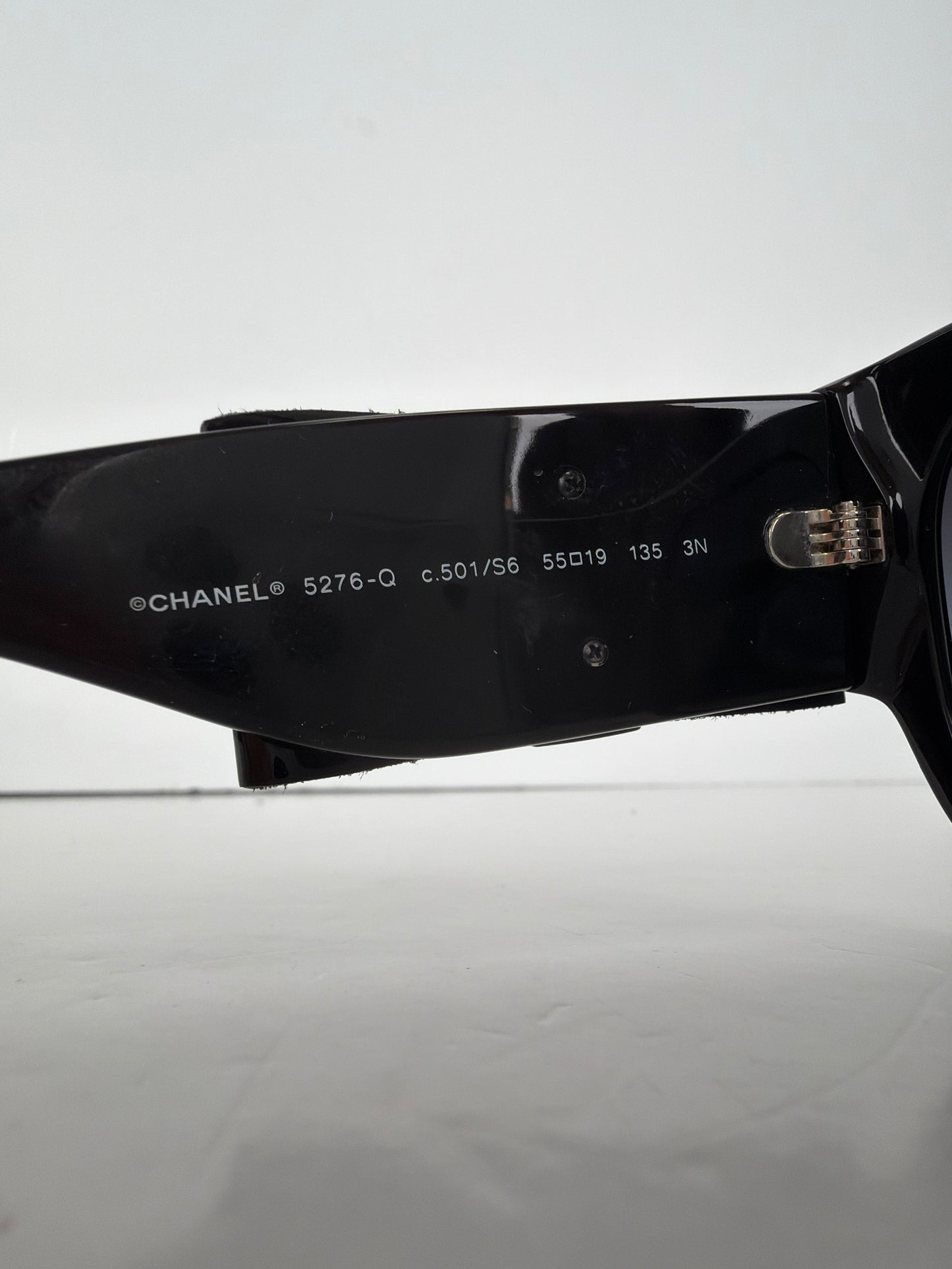 Chanel Black Acetate Oversized Bow Sunglasses YK1