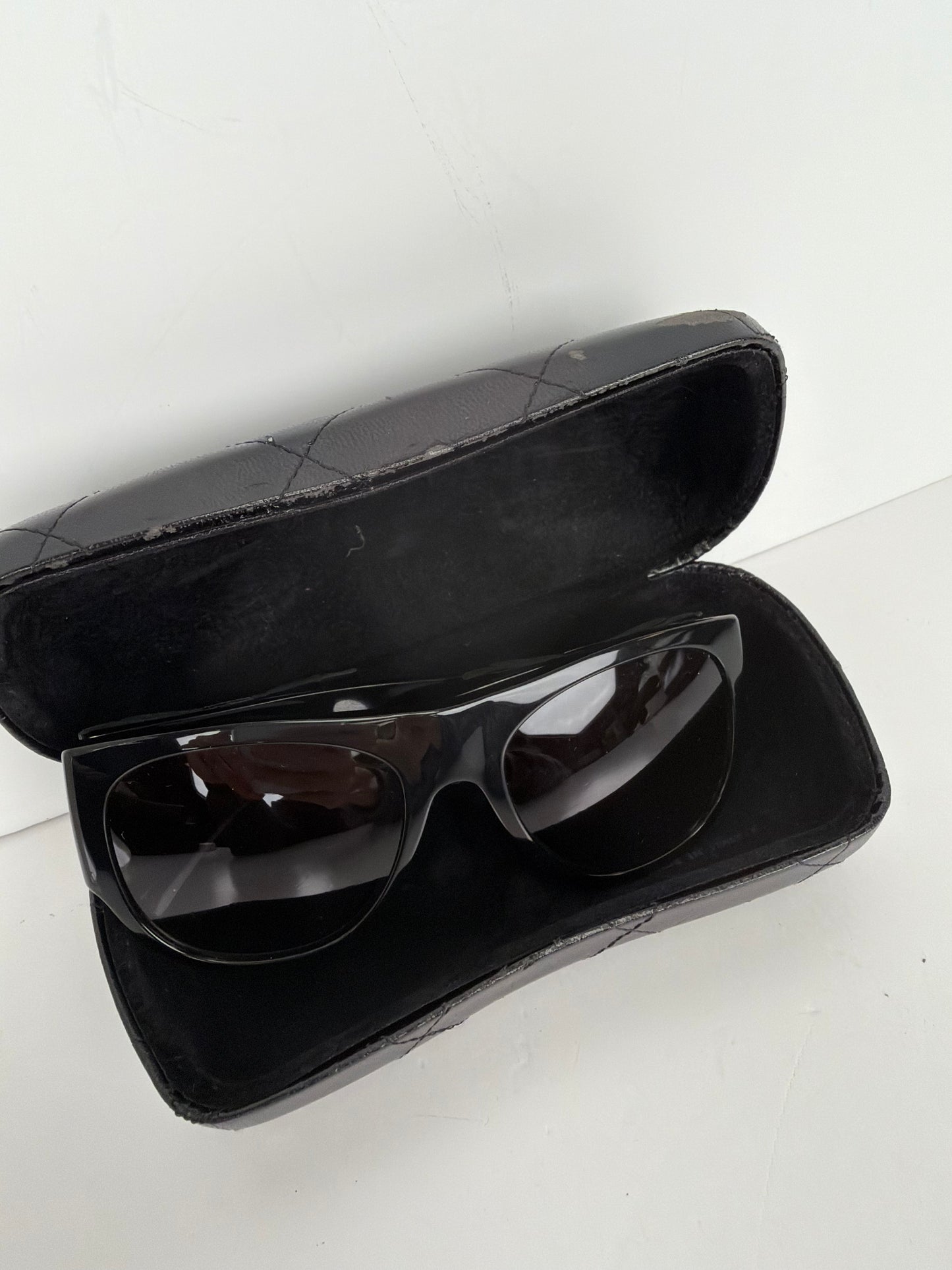 Chanel Black Acetate Oversized Bow Sunglasses YK1