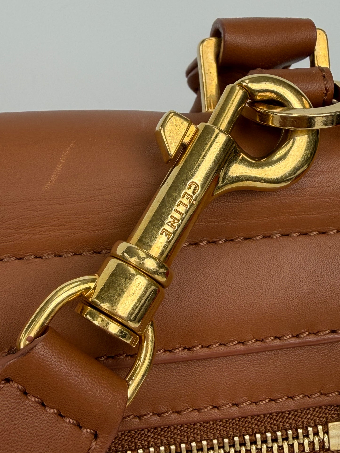 Celine Medium Trapeze Bag in Brown/Orange Leather YS